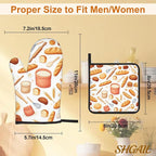 Kitchen Bread Oven Mitts with Matching Potholders - Image 3