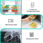 VERONES 30 Pieces Glass Meal Prep Containers Set, Stackable Glass Food Storage - Image 3