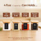 ComSaf 16Pcs Spice Jars with Labes, Glass Jar with Bamboo Lid, 4oz Airtight - Image 2