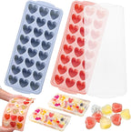 Heart Ice Cube Molds with Lid 2 Pcs Mini Heart Ice Cubes Tray by LEBERY