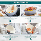 vancasso Enameled Cast Iron Dutch Oven, 9.3 Quart Dutch Oven Pot - Image 6