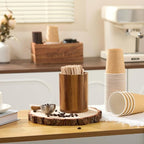 Acacia Wood Coffee Stirrer Holder Set - Image 7