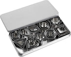 Mini Cookie Cutter Set, 30 Tiny Stainless Steel Cookie Stamps of Rectangle by GELIFATLE