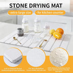 Stone Dish Drying Mat for Kitchen Counter, Any Countertop - Image 3