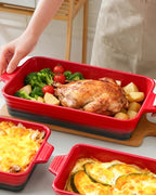 Casserole Dishes For Oven, Heat-Resistant Ceramic Bakeware Set Of 4 Rectangular - Image 5