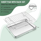 Homikit Toaster Oven Pan with Rack Set, 9 x 7 Inch Stainless Steel Small Cookie - Image 2