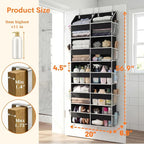 Over the Door Organizer 5 Tiers, Extra Large Behind Door Storage of 10 - Image 4