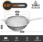 Walfos 9.35 Inch Large Fine Mesh Strainer, Stainless Steel 30 Mesh Sieve - Image 3