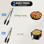 Tongs for Cooking, 600ºF High Heat-Resistant Stainless Steel Kitchen Tongs - Image 7