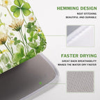 St Patrick's Day Dish Drying Mat 16 x 18 Inch Green Clover Dish Drainer Rack - Image 4