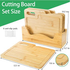 ZENFUN 4 Pack 12.5"L x 9.8"W Bamboo Cutting Boards - Image 2