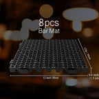 Tioncy 8 Pcs Bar Countertop Supplies Interlocking Mats 12 x 12 Inch Rubber - Image 2
