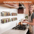 Mystozer Spice Rack Organizer Wall Mount, Hanging Spice Pantry Storage Shelf - Image 2