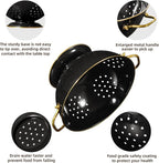 Metal Colander 2 Pack, 3.5 Quart Powder Coated Self-draining Solid Ring Base - Image 5