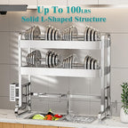 HOWDIA 3-Tier Over The Sink Dish Drying Rack, 304 Stainless Steel Dish Rack - Image 6