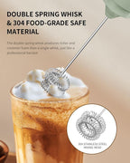 CIRCLE JOY Rechargeable Milk Frother Hanheld, Dual Ring Electric Coffee Frother - Image 4