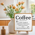 Funny Coffee Bar Decor – Rustic Wooden Sign - Image 3