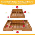 Large Premium Acacia Silverware Organizer - Image 2