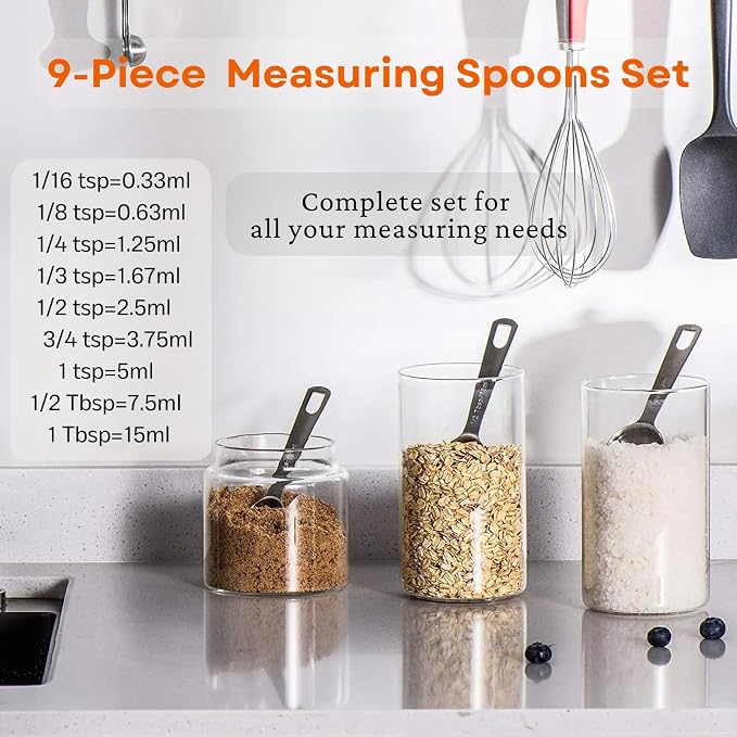 14PCS Measuring Spoons Set, 1 tbsp, 1/2 tbsp, and 1-1/16tsp Stainless Steel - Image 2