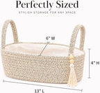 ABenkle Small Storage Basket, Jute Rope Woven Toilet Paper Tray Organizer - Image 2