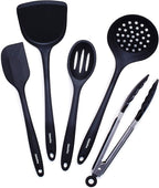 GreenPan 5 Piece Cooking Utensil Set, Flexible Nonstick Silicone, Stain-Free by GreenPan