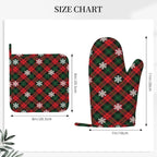 Red Green Plaids Oven Mitts and Pot Holders Set - Image 3