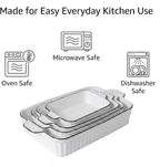 Ceramic Bakeware Set of 4, Deep Rectangular Casserole Dishes - Image 4