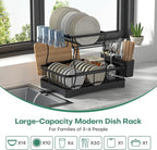 2 Tier Dish Rack, Carbon Steel Dish Drying Rack - Image 2