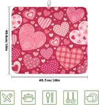 Valentine's Day Dish Drying Mat 16 x 18 Inch Heart Shaped Pattern Dish Drying - Image 2