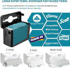 Multifold Paper Towel Dispenser Countertop, Heavy Duty Wide-Design, 300-Sheet - Image 9