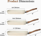 3 Pcs Pots and Pans Set, Nonstick & Non-Toxic Healthy Pots and Pans - Image 2