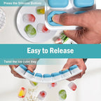 3 Pack Ice Cube Trays with Lids, Flexible Silicone Bottom - Image 2