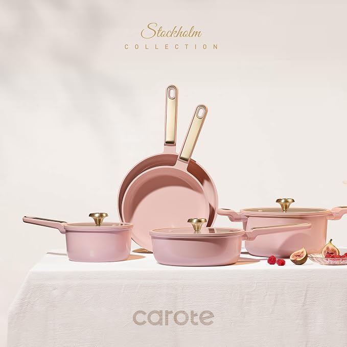 CAROTE Ceramic Cookware Set Nonstick, Non-Toxic & PFAS-Free, Dishwasher - Image 3