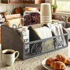 Coffee Station Organizer, Rustic Countertop Coffee Bar Accessories, 4 - Image 6