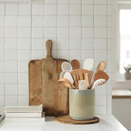 JIEMEI HOME Kitchen Utensil Holder, Ceramic Stable Utensil Crock - Image 7