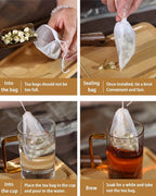 200pcs Disposable Tea Bags for Loose Leaf Tea, Tea Filter Bags - Image 3
