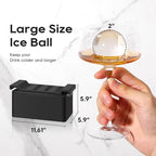 Mooues Clear Ice Cube Maker, 8 Large Whiskey Ice Cubes Mold, 2 Inch Silicone - Image 3