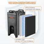 VEVOR Insulated Beverage Dispenser, 5 Gallon, Food-grade LDPE Hot and Cold - Image 3