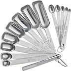 Stainless Steel Measuring Spoons Set of 14 by YUNNKEEY