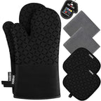 KEGOUU Oven Mitts and Pot Holders 6pcs Set, Kitchen Oven Glove High Heat by KEGOUUOvenMitt
