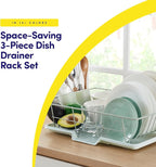 Sweet Home Collection Space-Saving 3-Piece Dish Drainer Rack Set: Efficient - Image 2