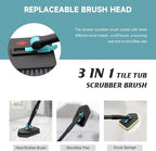 nacena Shower Scrubber with Long Handle, 4 in 1 Tile Tub Scrubber Brush with 3 - Image 4