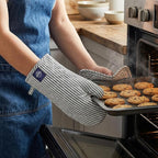 Encasa XO Heat Resistant 100% Cotton Oven Glove & Potholder Set - Image 7