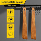 12 Inch Teak Wood Spatula for Cooking Non Toxic Kitchen Utensil Scraper Spurtle - Image 3