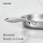 CAROTE 3-Piece Tri-Ply Stainless Steel Frying Pan Set, Skillet Set 8"/10"/12" - Image 7