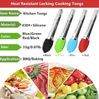 Mini Kitchen Tongs with Silicone Tips, 3-Piece Set, 7-Inch Non-Stick Small - Image 4