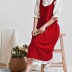 Uaussi Cotton Linen Apron Cross Back Work Apron - Image 7