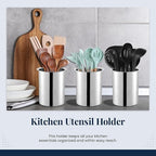 OCS Parts 6.75-Inch Kitchen Utensil Holders | Set of 3 | Stainless Steel - Image 3