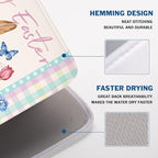 Easter Bunny Dish Drying Mat for Kitchen Counter Happy Easter Rabbit Floral - Image 4