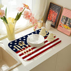 4th of July Dish Drying Mat 18 x 24 Inch Patriotic Red Stripe Navy Blue Stars - Image 6